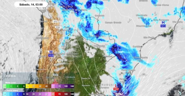 Ciclone e Frente Fria: Impactos Climáticos no Sul, Sudeste e Centro-Oeste do Brasil