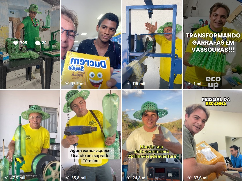 Gari transforma garrafas PET em vassouras e fatura R$ 7,5 mil por mês com sua máquina de reciclagem
